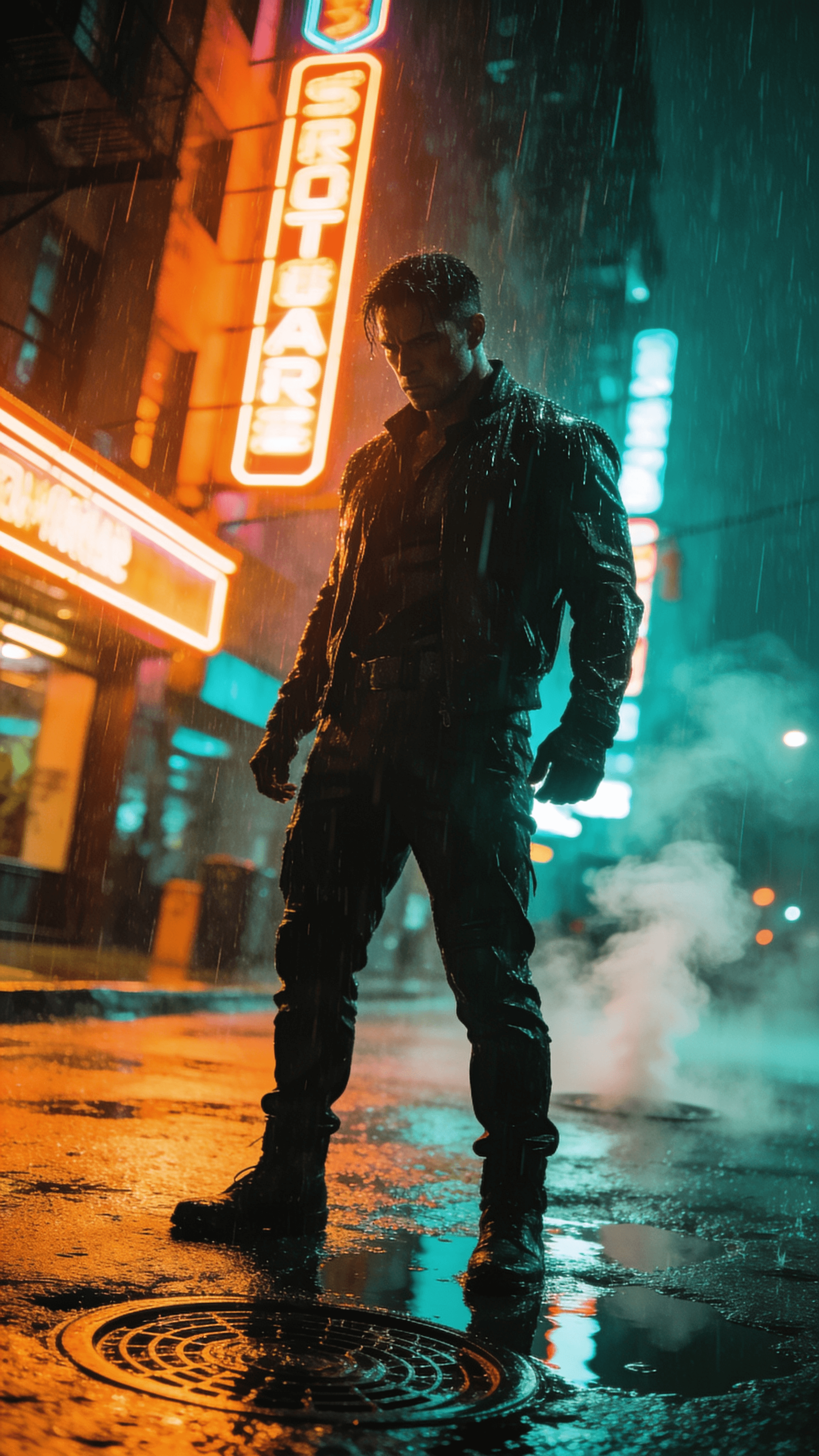 Neon noir — cinematic scene generated in Koliva