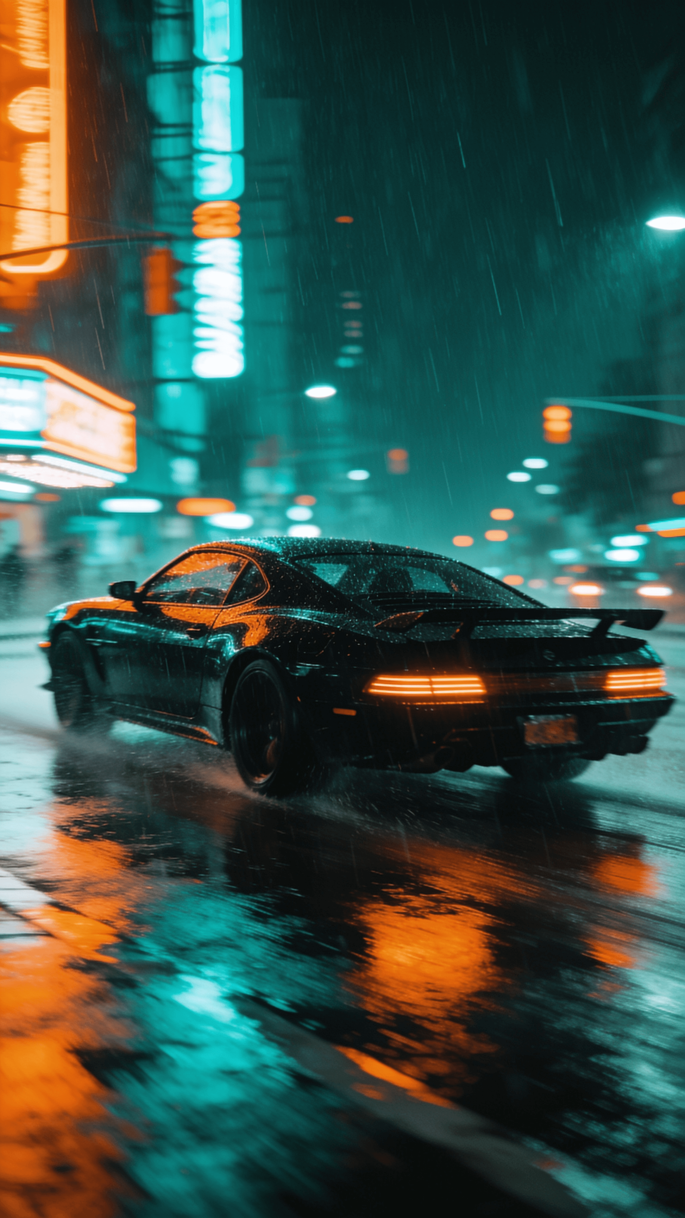 Midnight chase — cinematic scene generated in Koliva